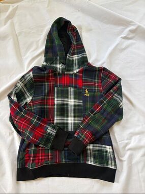 Polo by Ralph Lauren Red, Green & Navy Plaid Crewneck Hoodie